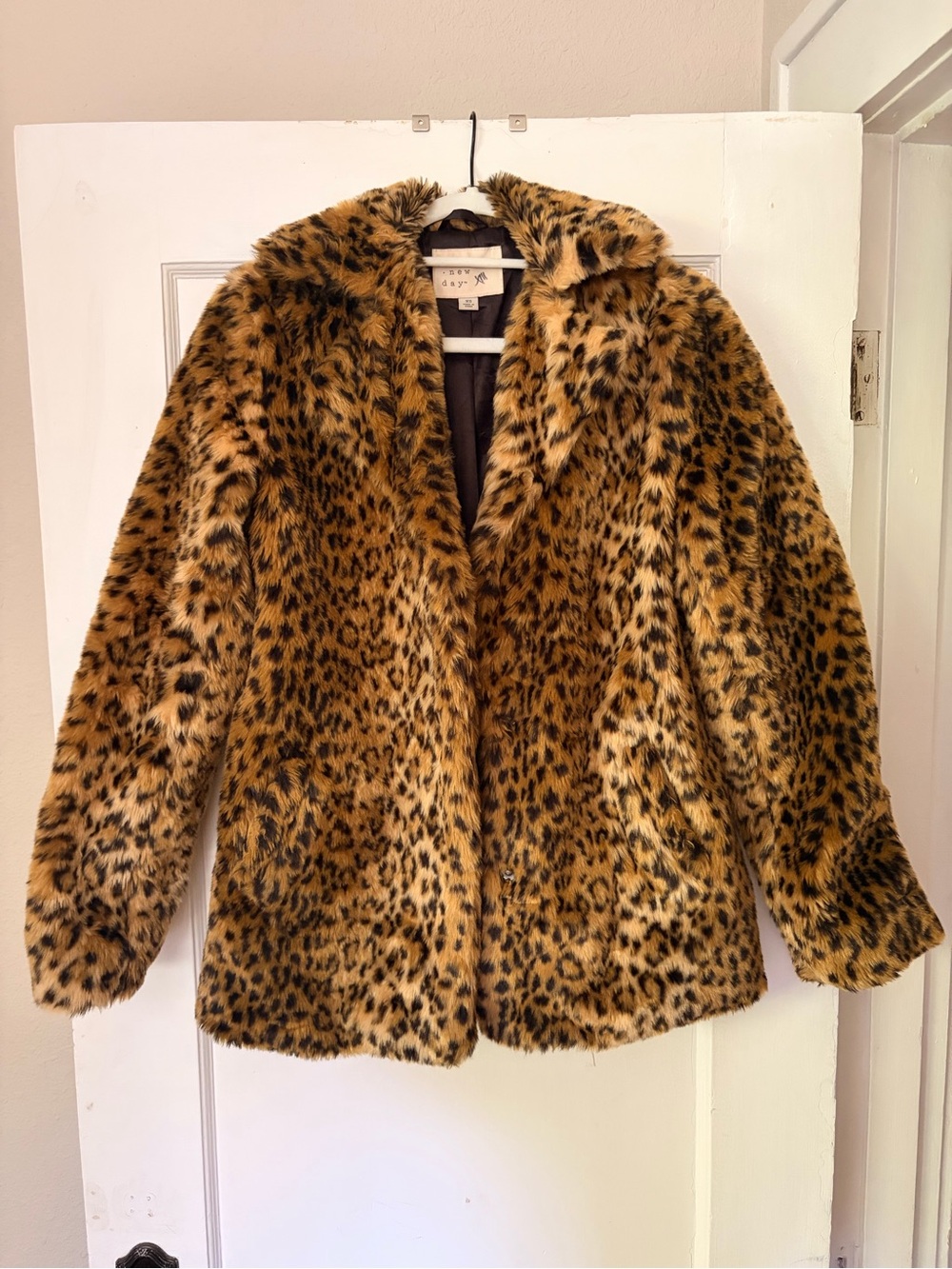 a new day Leopard Print Faux Fur Coat - Brown & Black